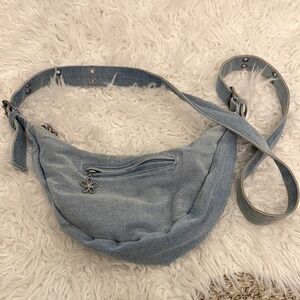 American Eagle Denim Belt Bag - Light Blue